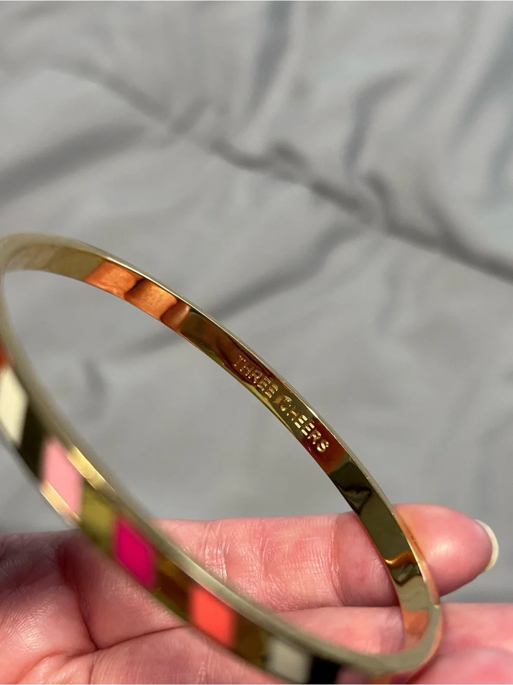 Kate Spade New York Three Cheers Gold & Enamel Bangle Bracelet - Picture 5 of 7